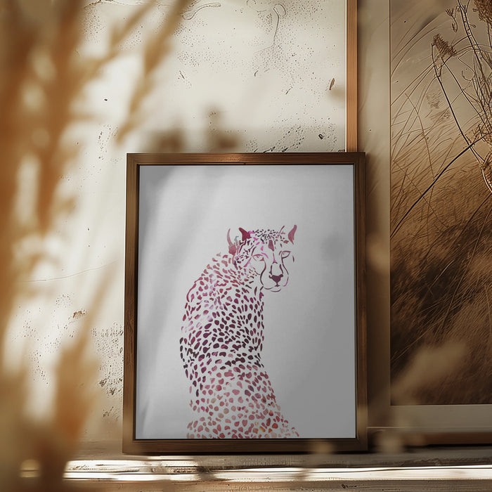 Pink Cheetah Framed Art Wall Decor