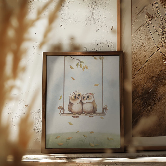 Owls in love Framed Art Wall Decor