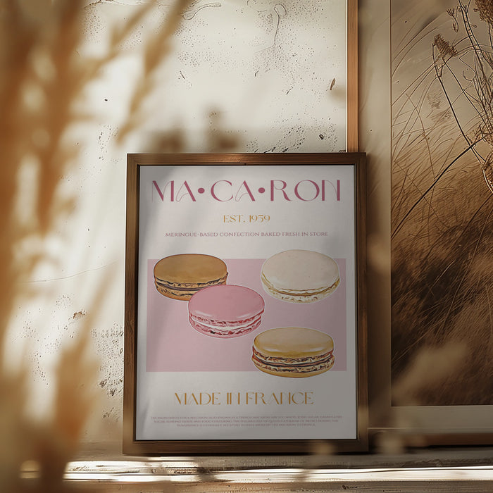 Macaron Print Framed Art Wall Decor