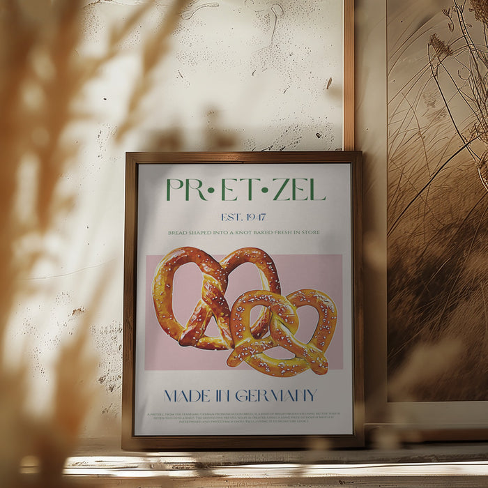 Pretzel Print Framed Art Wall Decor