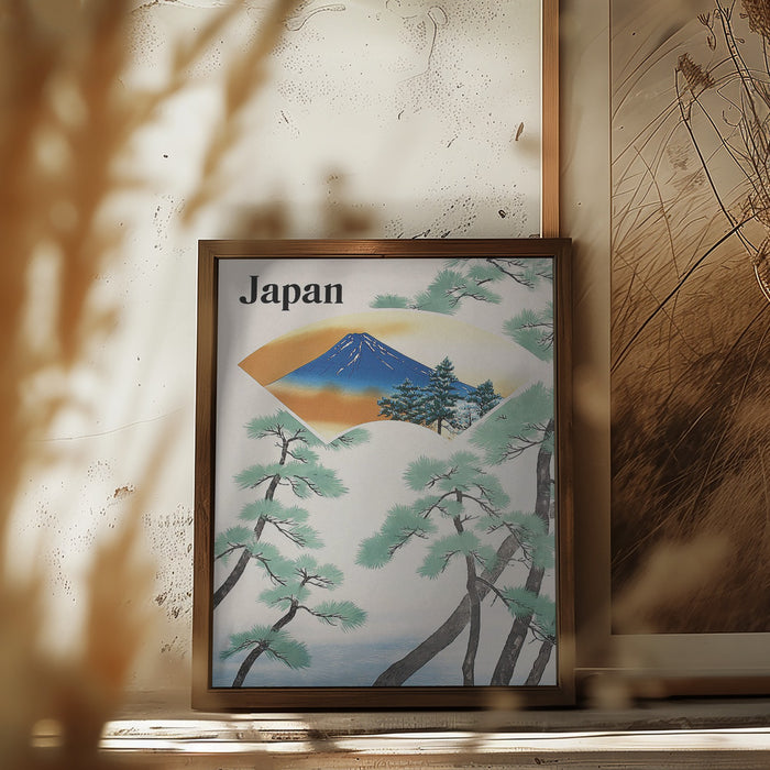 1930s Japanese Government Railways Travel Poster Framed Art Modern Wall Decor