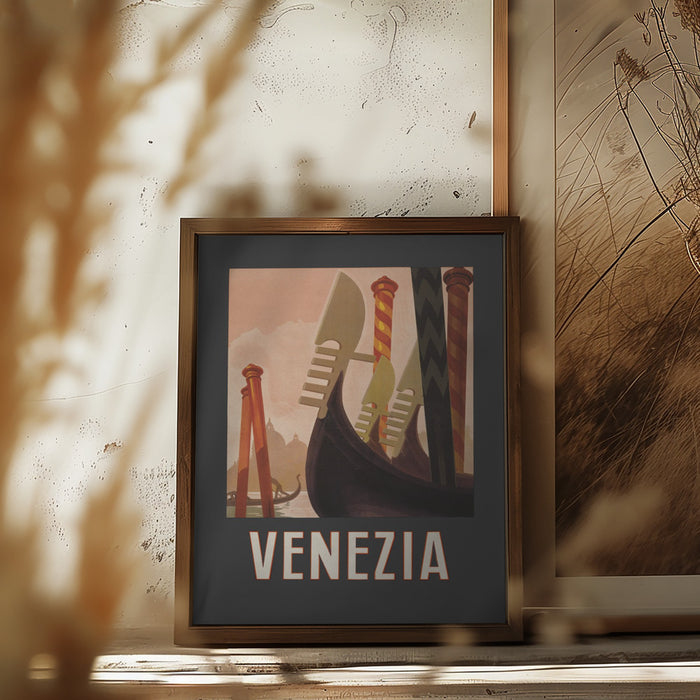 Venezia Poster Dark Framed Art Modern Wall Decor