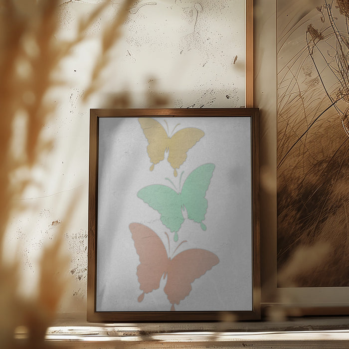 Light Butterflies Framed Art Modern Wall Decor