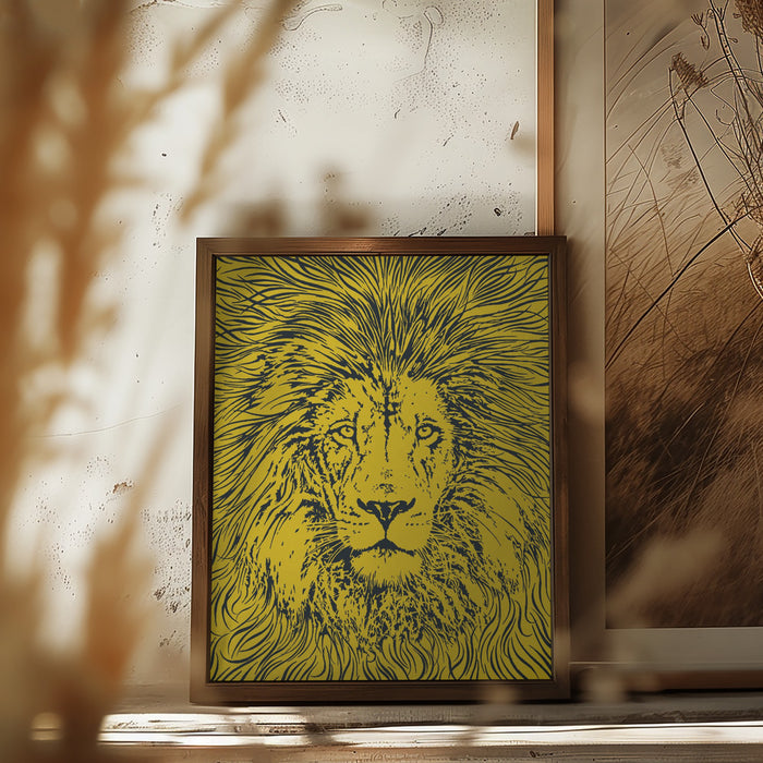 Lion Portrait – King of the Beasts Framed Art Wall Decor