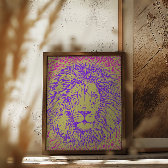 Lion Portrait – King of the Beasts Framed Art Modern Wall Decor