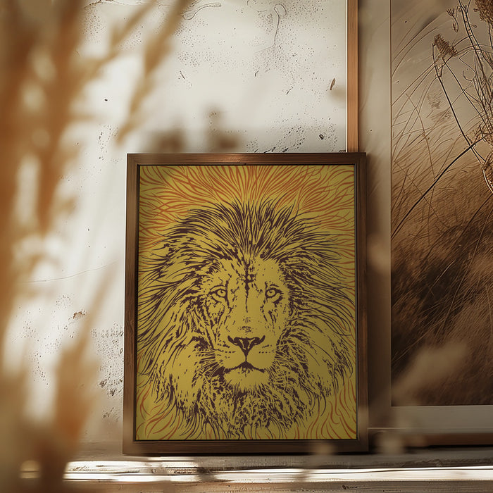 Lion Portrait – King of the Beasts Framed Art Wall Decor