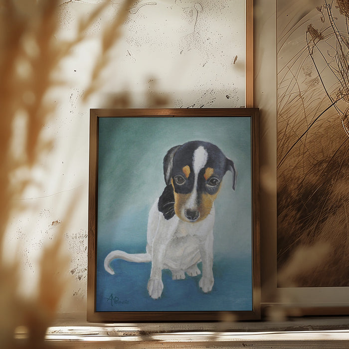 Doe Eyed Puppy Framed Art Modern Wall Decor