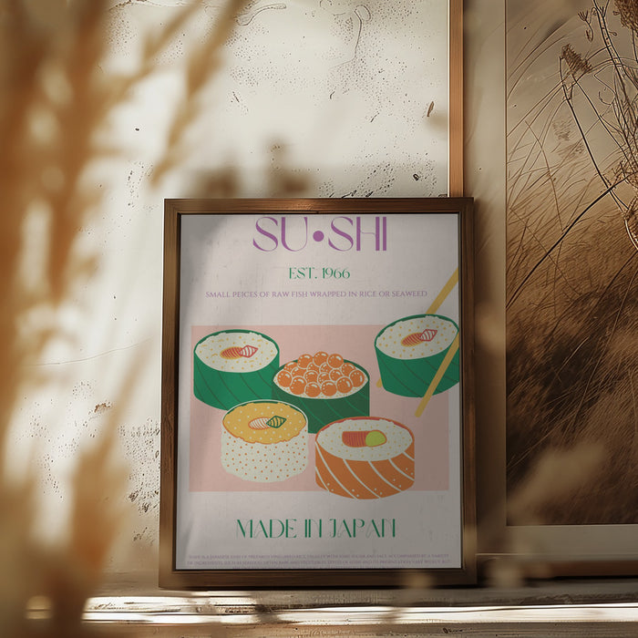 Sushi Framed Art Modern Wall Decor