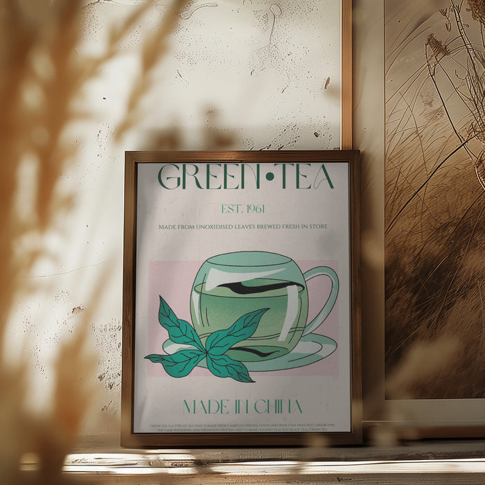 Green Tea  Framed Art Modern Wall Decor