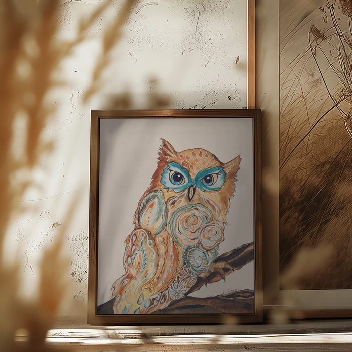 Wise Owl Framed Art Wall Decor