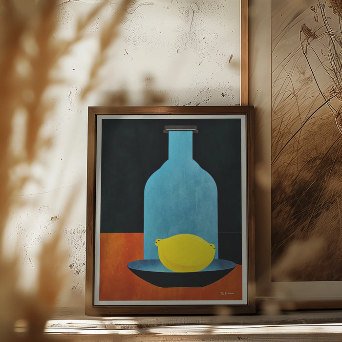 Bottle With (lonesome) Lemon : Skinny Bitch Framed Art Modern Wall Decor