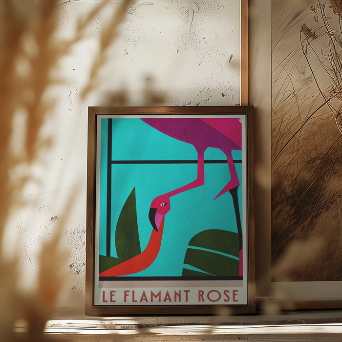 Le Flamant Rosé Framed Art Wall Decor