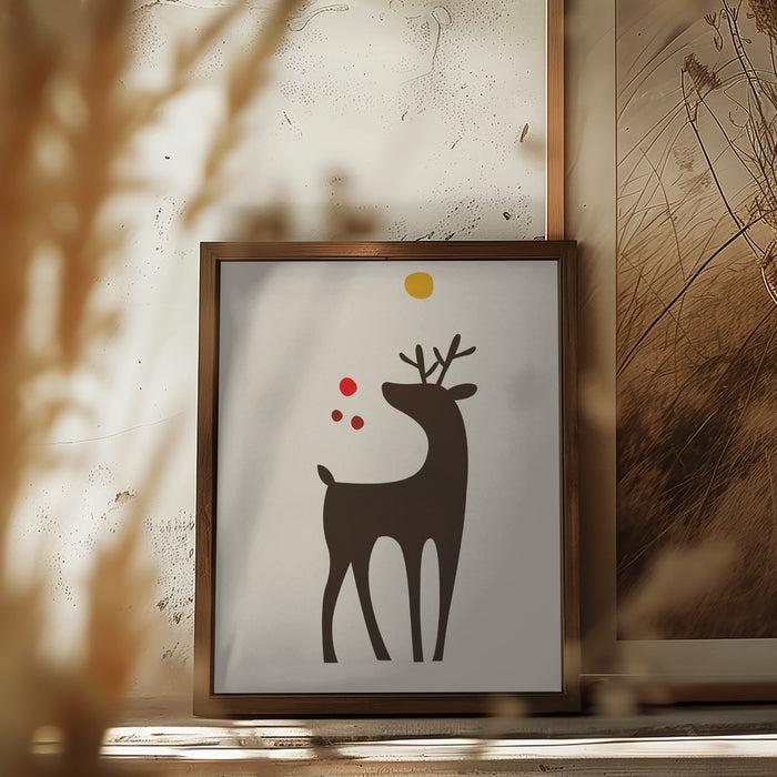 Rudolph Searching for His Nose Framed Art Wall Decor