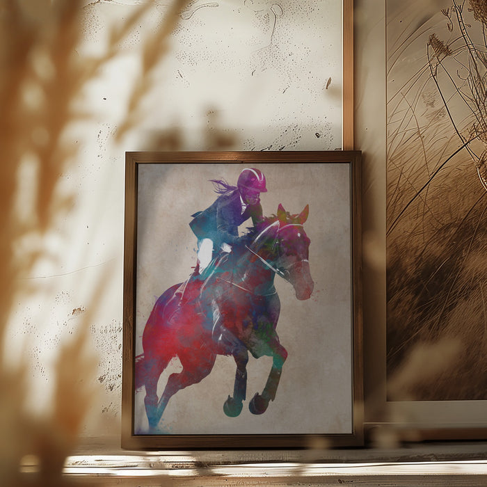 Horse Rider Framed Art Wall Decor