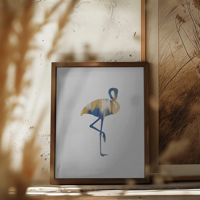 Blue & Yellow Flamingo Framed Art Wall Decor