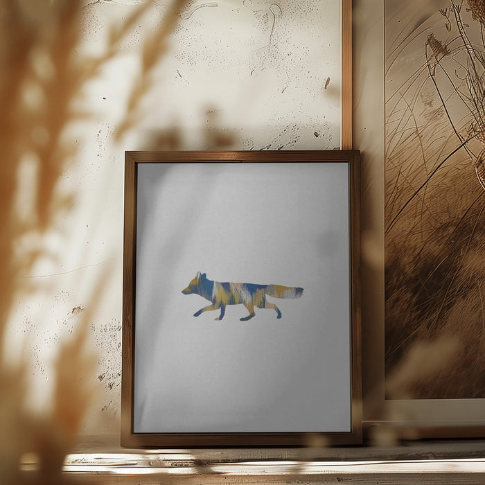 Blue & Yellow Fox Framed Art Wall Decor