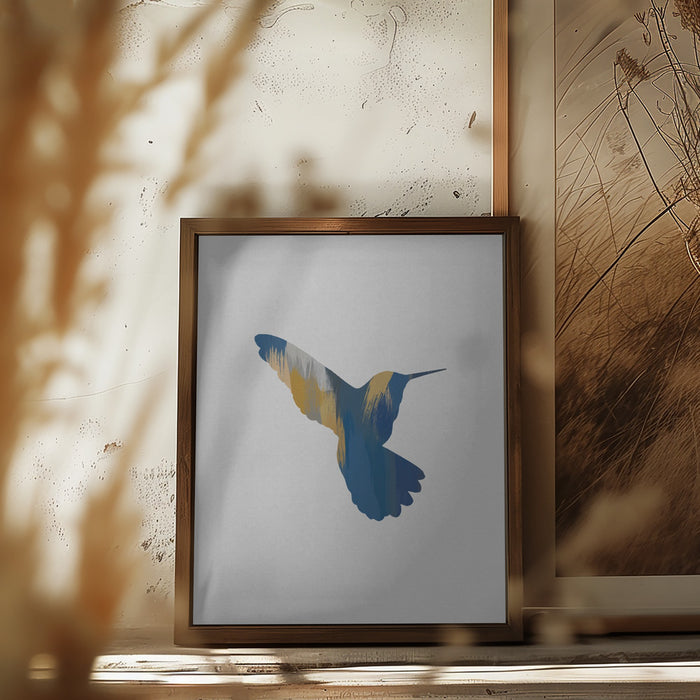 Blue & Yellow Hummingbird Ii Framed Art Wall Decor