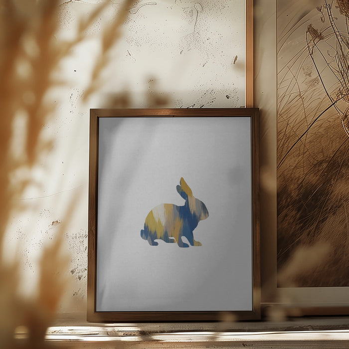 Blue & Yellow Rabbit Framed Art Wall Decor