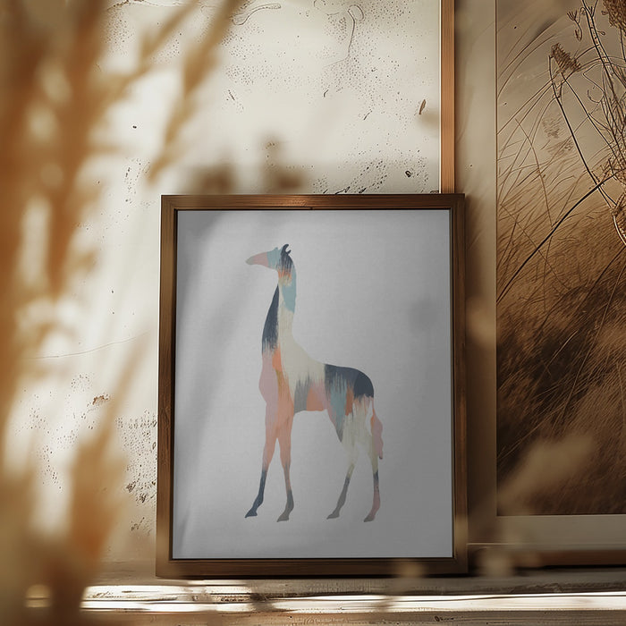 Pastel Giraffe Framed Art Wall Decor