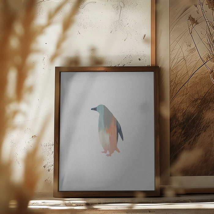 Pastel Penguin Framed Art Wall Decor