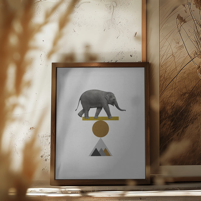 Tribal Elephant Framed Art Wall Decor