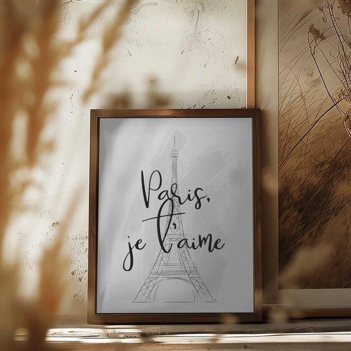 I Love Paris Framed Art Modern Wall Decor