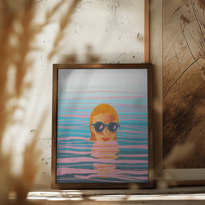 Ocean swim Framed Art Wall Decor