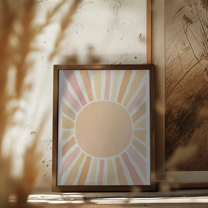 Boho sun Framed Art Wall Decor