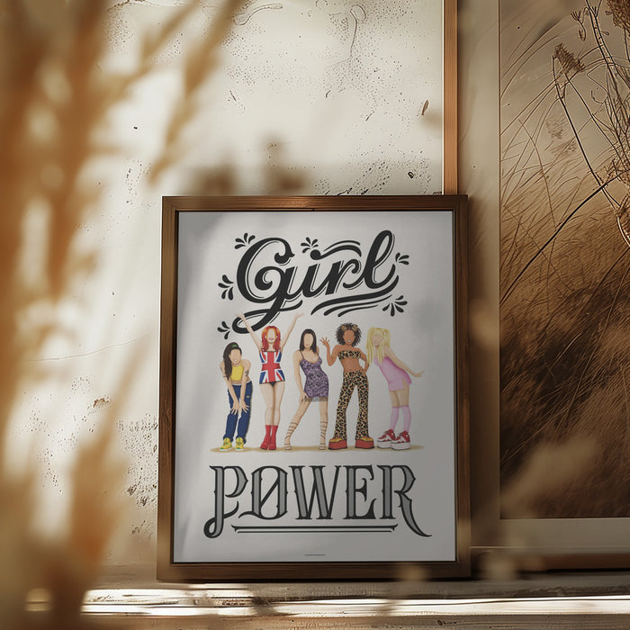 Girl Power Framed Art Wall Decor