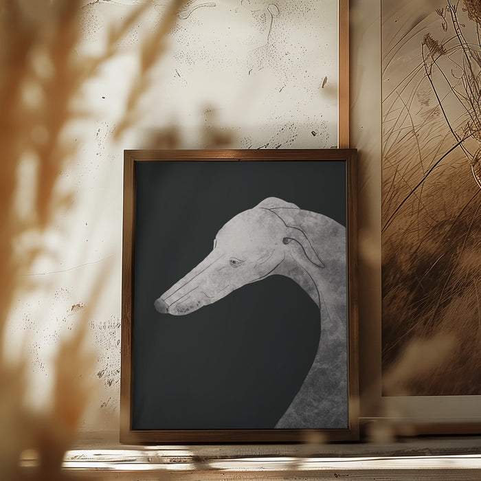 Greyhound black and white 02 Framed Art Wall Decor