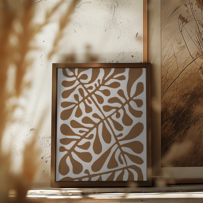 Linocut Plant #2 Framed Art Wall Decor