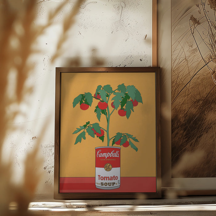 Campbells Soup Tomato Plant Retro Illustration Framed Art Modern Wall Decor