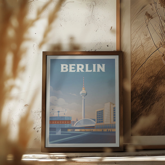 Berlin Cityscape Travel Print Framed Art Modern Wall Decor