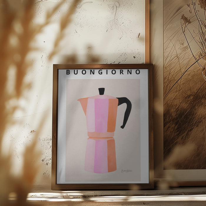 Buongiorno Espresso Framed Art Modern Wall Decor