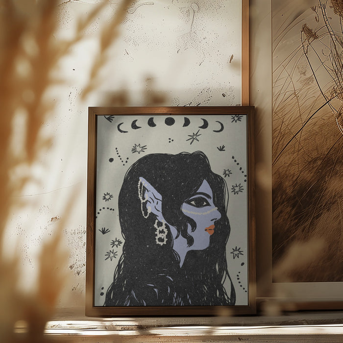 Portrait of a mermaid Framed Art Modern Wall Decor