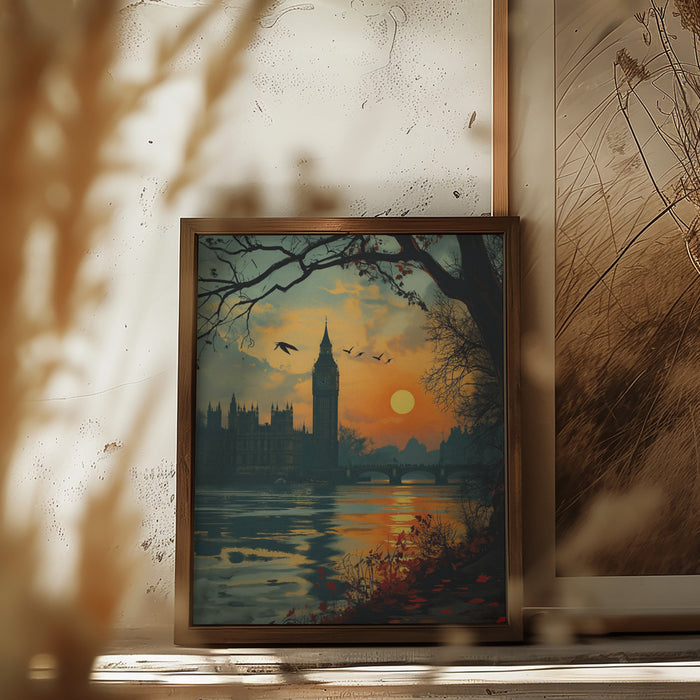 View from the Thames Framed Art Modern Wall Decor