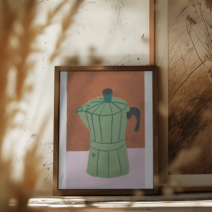 The Coffee Pot Framed Art Modern Wall Decor