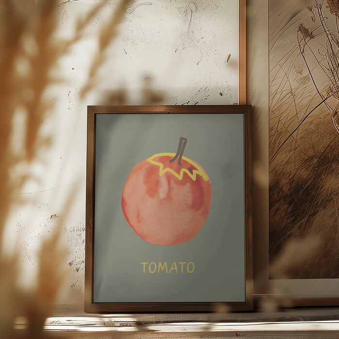 Tomato in Green Framed Art Modern Wall Decor