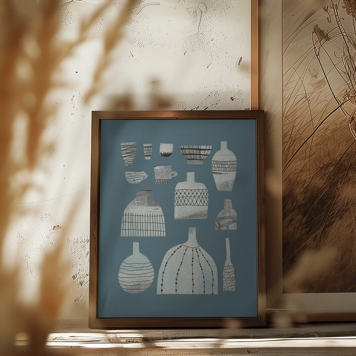 Pottery and Patterns Framed Art Wall Decor