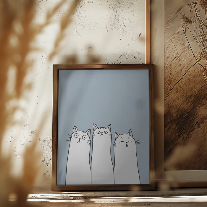 The Cats Framed Art Modern Wall Decor