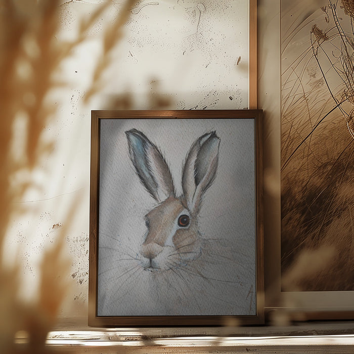 Hare Framed Art Wall Decor