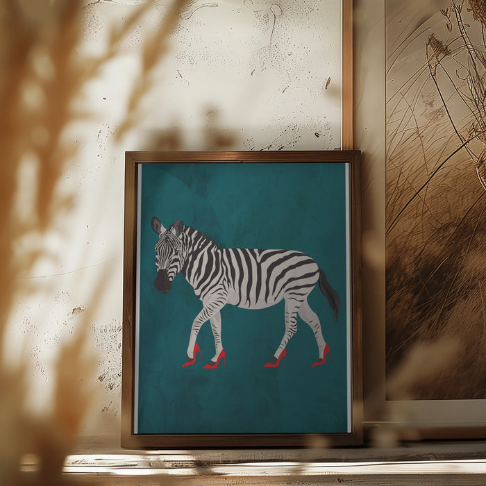 Zebra in heels 2 Framed Art Wall Decor