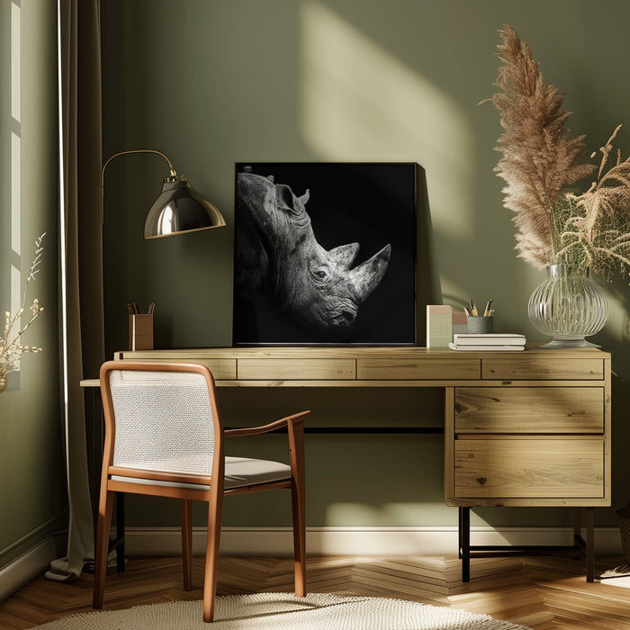 Rhino Square Canvas Art Print