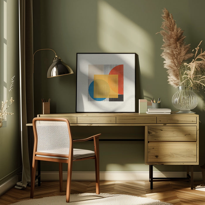 Midcentury Modern Object No2 Square Canvas Art Print