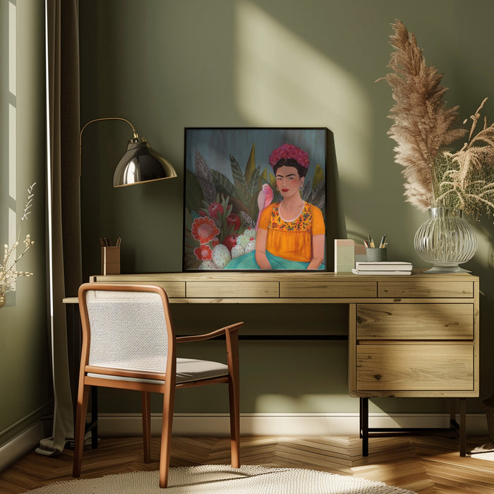 Frida a Casa Azul Square Canvas Art Print