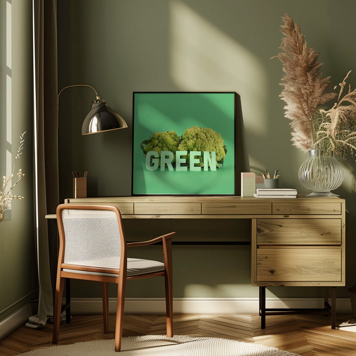 Green.1 Square Canvas Art Print