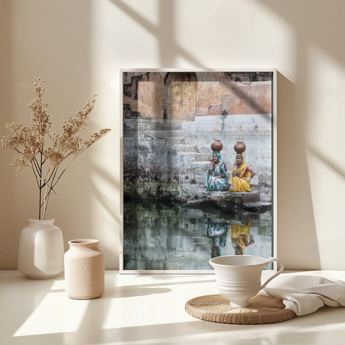 Stepwell Reflections Framed Art Modern Wall Decor