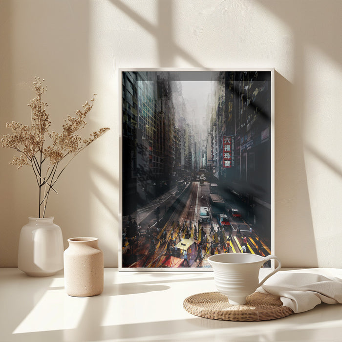 streets of Hong Kong Framed Art Wall Decor