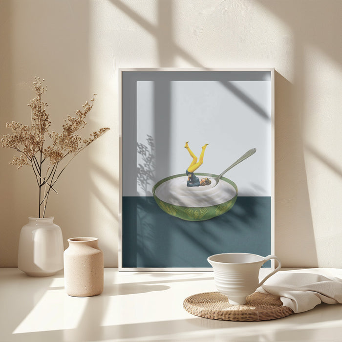 Yoga in my yogurt Framed Art Modern Wall Decor