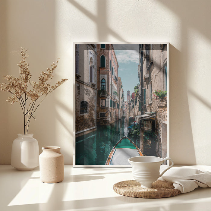 Boat on the river Framed Art Wall Decor